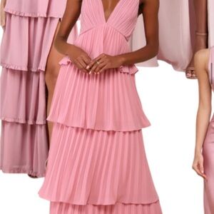 NWT Lulu's Blush Layered Maxi Dress